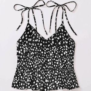 Black and white spotted tank top